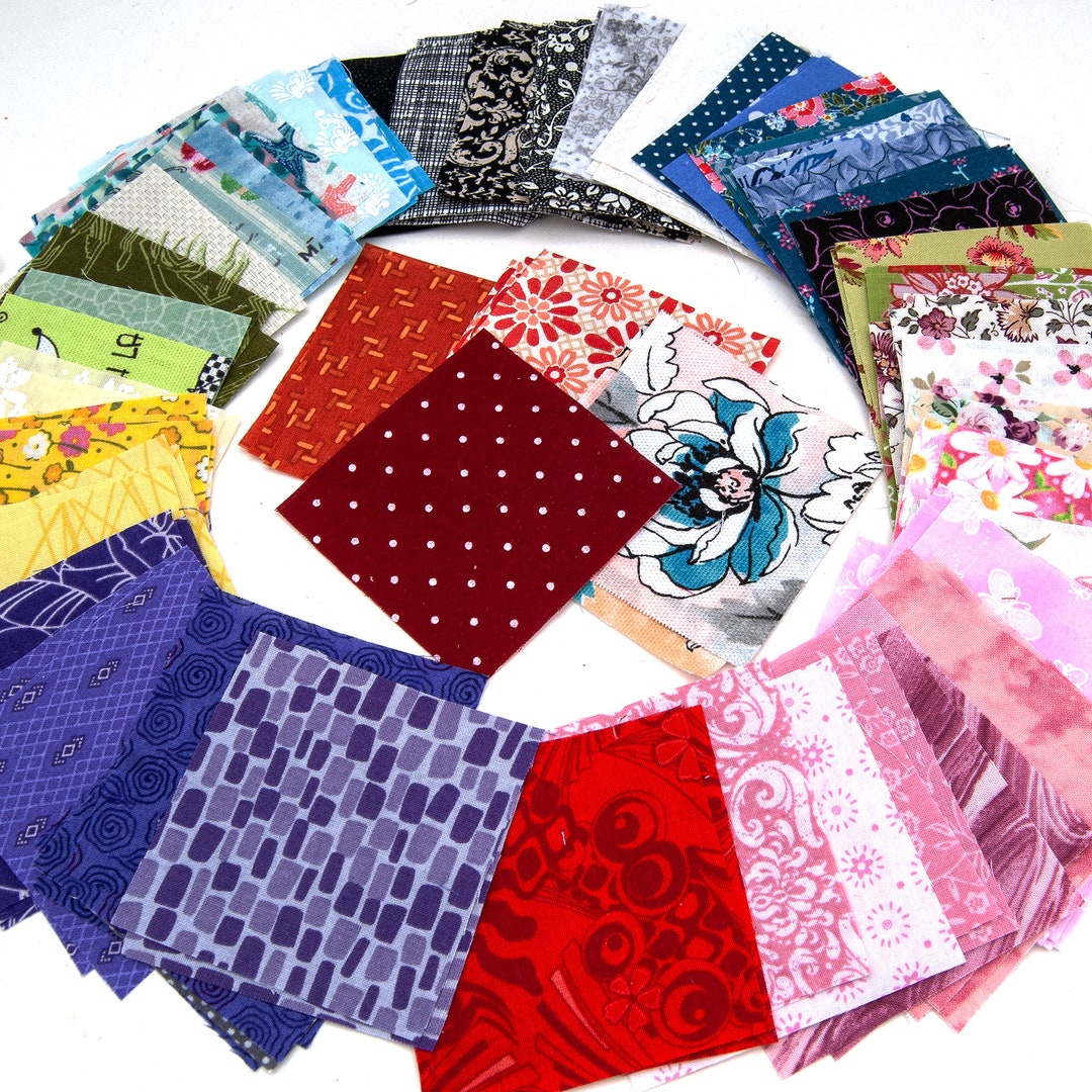154 Fabric Squares 3x 3 Hand Cut, Assorted Colors, Cotton Etsy
