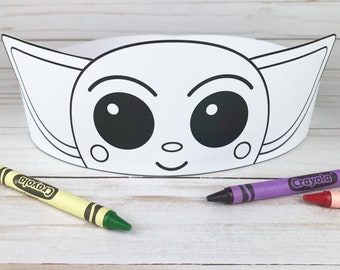 Baby Alien Crown COLOR YOUR OWN - Printable