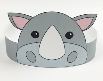 Rhino Paper Crown - Printable