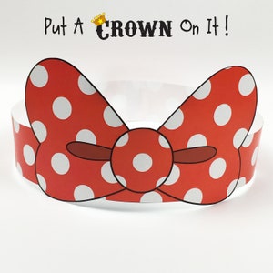 Bow RED Paper Crown Printable image 1