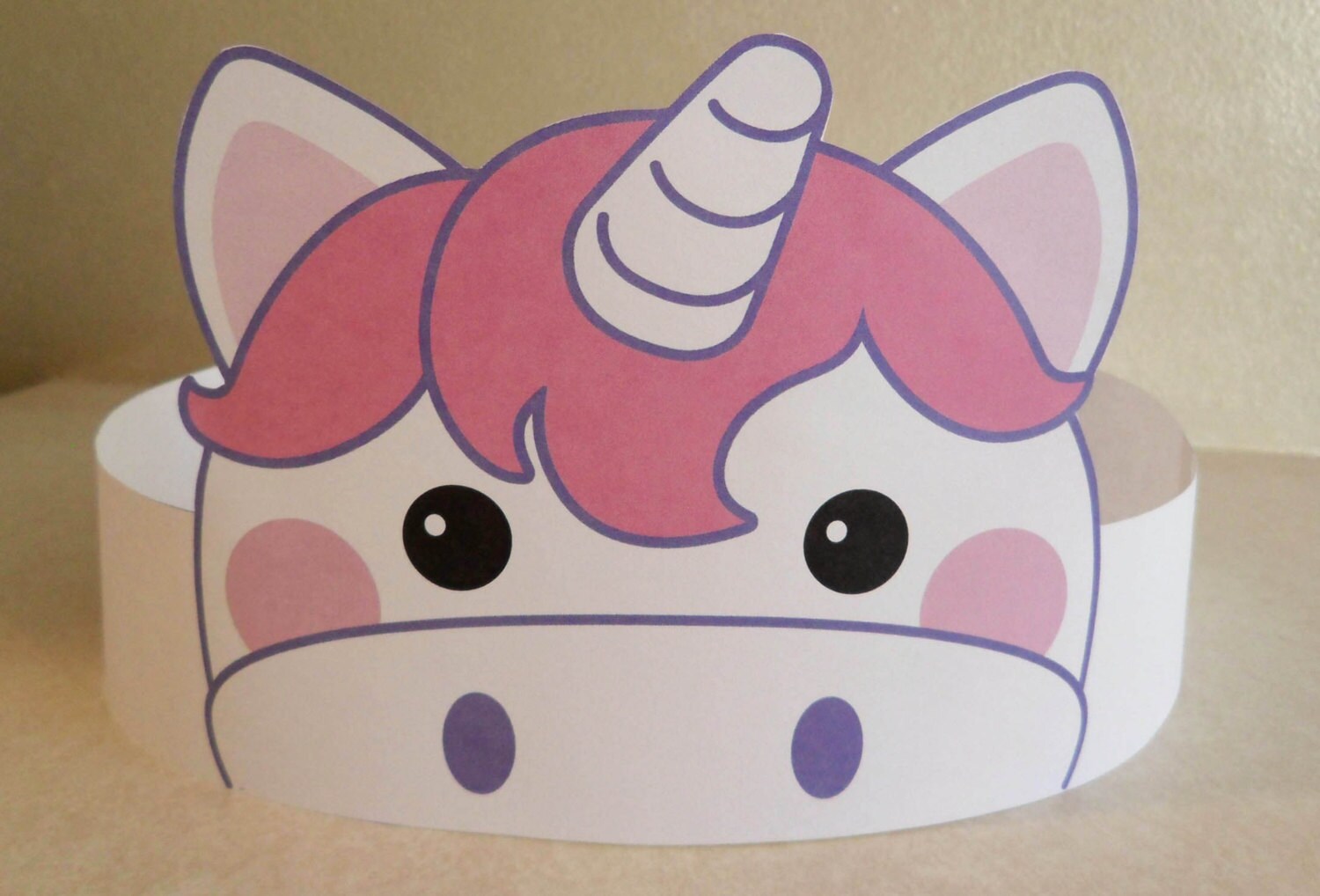 unicorn paper crown printable etsy