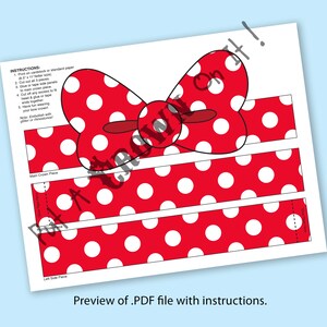 Bow RED Paper Crown Printable image 2