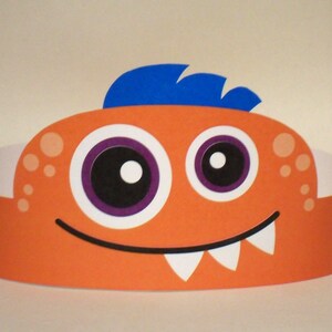 Orange Monster Paper Crown Printable image 1