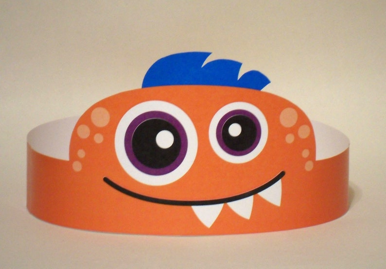 Orange Monster Paper Crown Printable image 1
