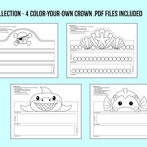 Sea - Multi-Pack COLOR YOUR OWN Crown - Printables