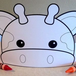 Giraffe Paper Crown COLOR YOUR OWN - Printable