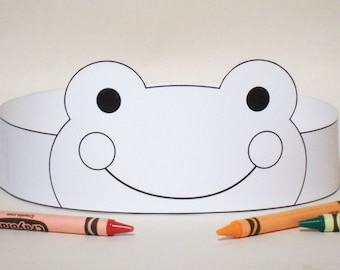 Frog Paper Crown COLOR YOUR OWN - Printable