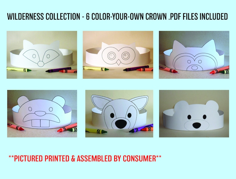 Wilderness Multi-Pack COLOR YOUR OWN Crown Printables image 2