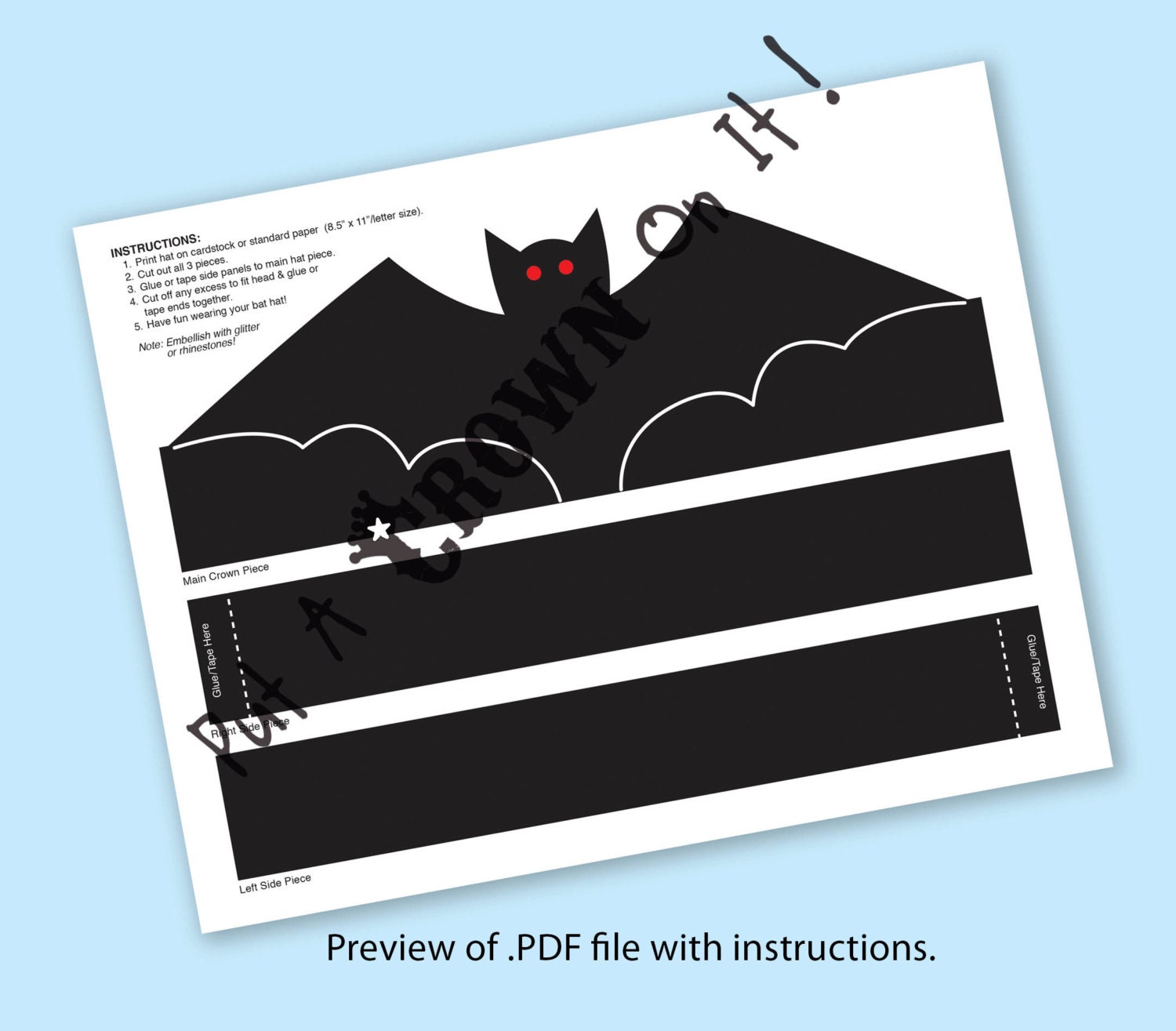 Bat Paper Crown - Printable - Etsy
