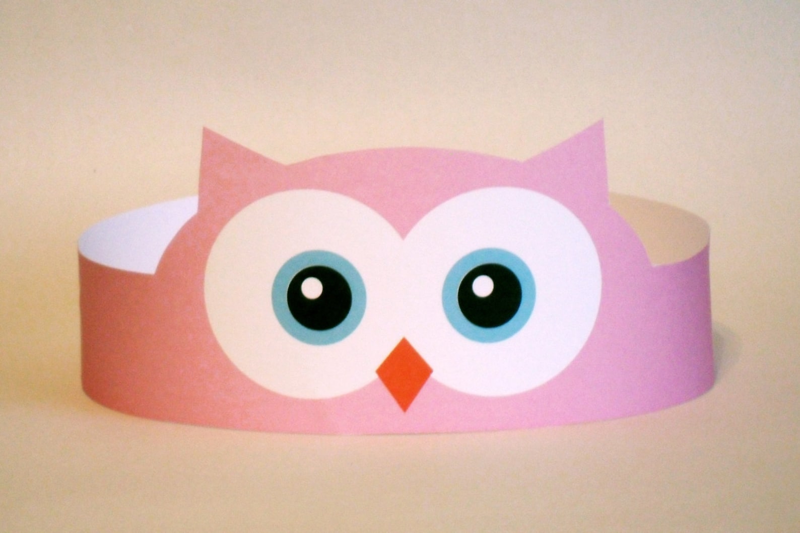 Owl Pink Paper Crown Printable - Etsy