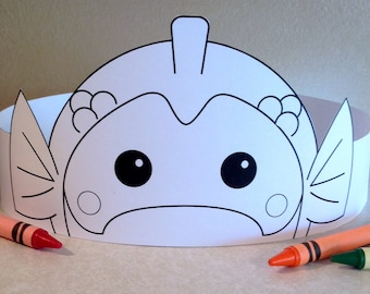 Goldfish Paper Crown COLOR YOUR OWN - Printable