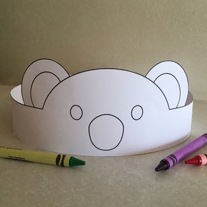 Koala Paper Crown COLOR YOUR OWN - Printable