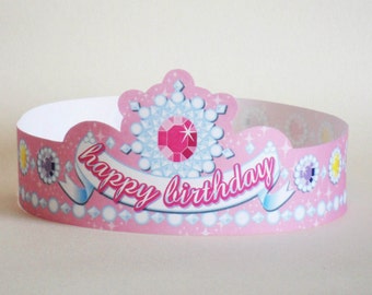 Princess Birthday Paper Crown - Printable