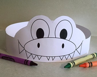 Gator Paper Crown COLOR YOUR OWN - Printable