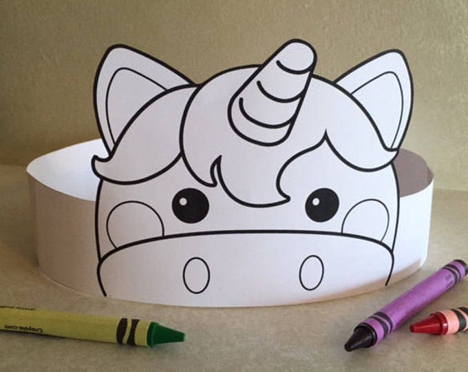 Unicorn Paper Crown COLOR YOUR OWN Printable - Etsy