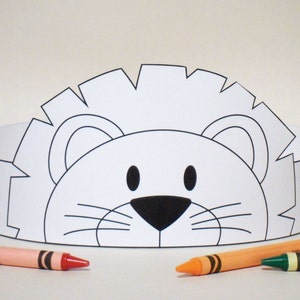 Lion Paper Crown COLOR YOUR OWN - Printable