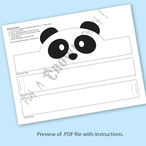 Panda Paper Crown Printable - Etsy