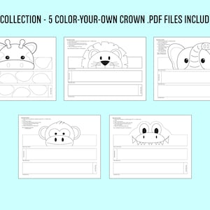 Safari - Multi-Pack COLOR YOUR OWN Crown - Printables