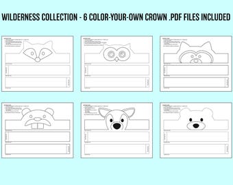 Wilderness - Multi-Pack COLOR YOUR OWN Crown - Printables