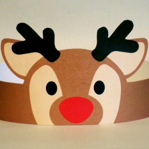 Reindeer Paper Crown Printable | Etsy UK
