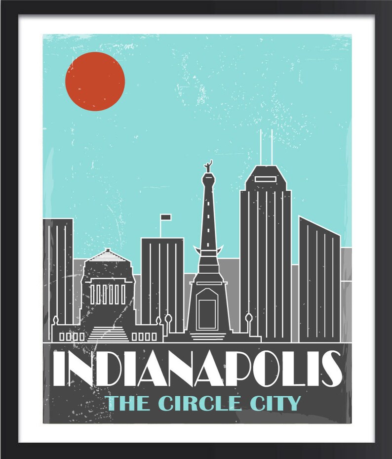 Indianapolis Indianapolis Indianapolis Skyline Poster Etsy