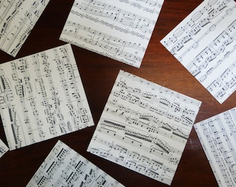 40 vellen ORIGAMI-papier, echte willekeurige muziekbladen 15 x 15 cm VINTAGE