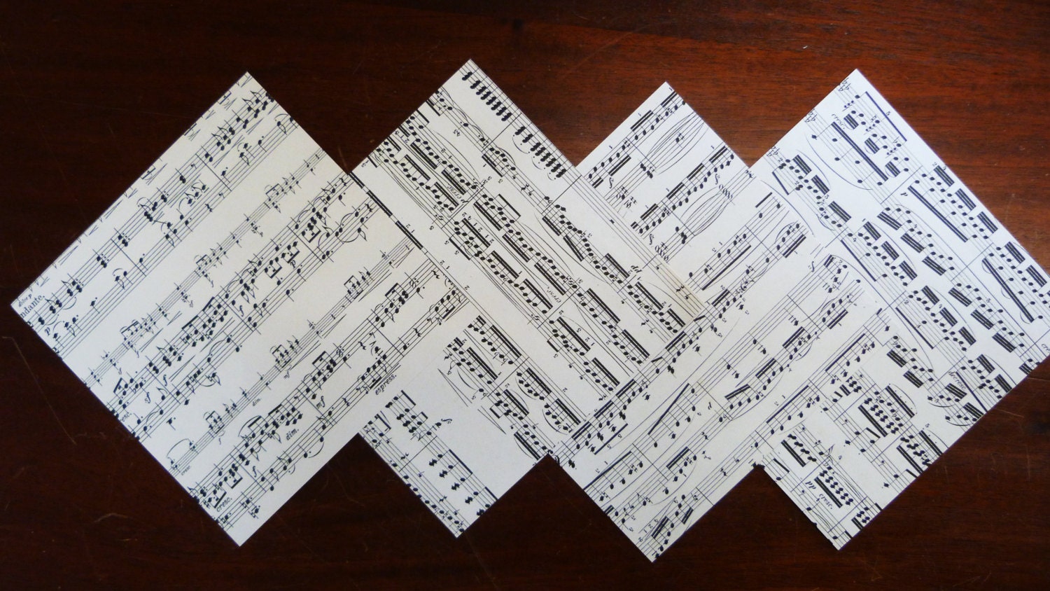 40 sheets ORIGAMI paper genuine random music sheets 10x10cm VINTAGE 