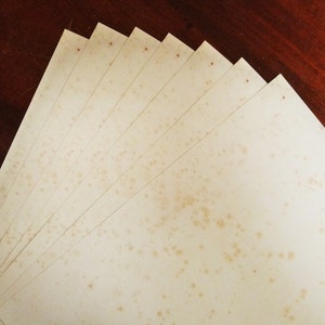 a3 ANTIQUE EFFECT plain paper 10 sheets single-sided vintage blank , age-toned & foxed