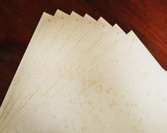 a3 ANTIQUE EFFECT plain paper 10 sheets single-sided vintage blank , age-toned & foxed
