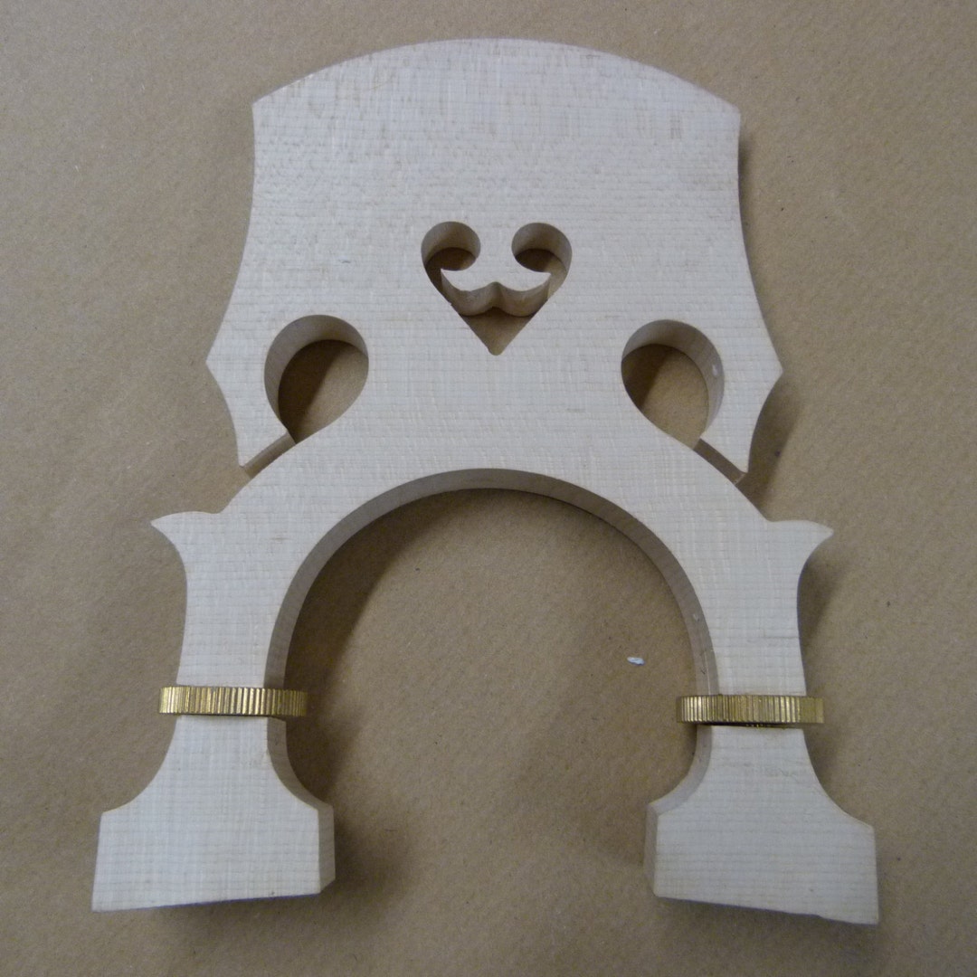 Adjustable DOUBLE BASS Bridge , 1/2 Size Maple Brass UK Seller Etsy