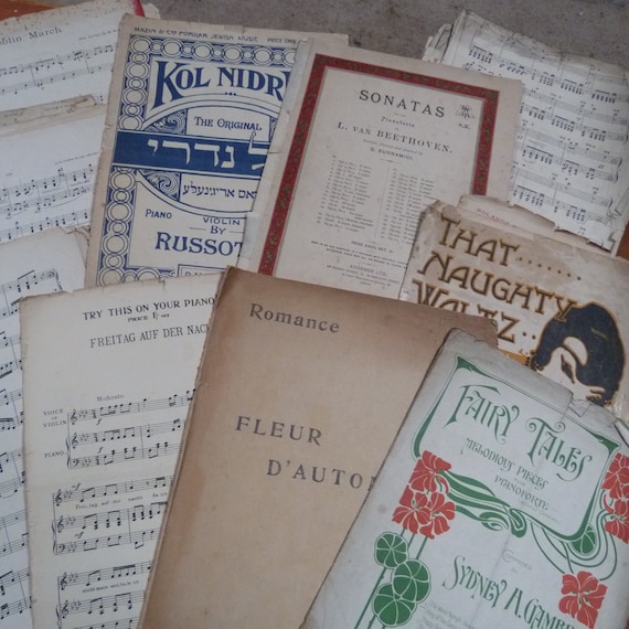 echtes zuf/ällige Musik Blatt 40/ Blatt Origami Papier Vintage gemischt Pack