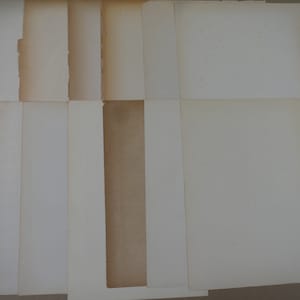 12 sheets genuine reclaimed antique 1 sided plain paper with nice age foxing , 15-03-2024#2