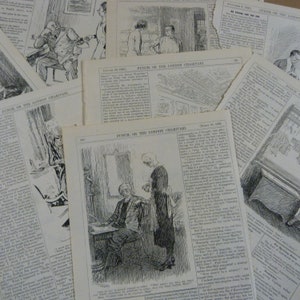 8 x punch cartoons 1925-1930s Theme : Servants - maids - butler - cook