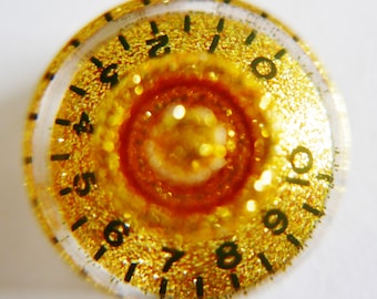 POP-KNOB gibson / epiphone style guitar or bass speed knob in GOLD sparkle