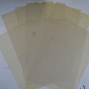 10 Bögen original vintage Transparentpapier 24x34cm, 20-3-24#4 blanko