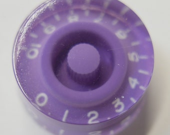 Manopola POP-KNOB per chitarra o basso in stile Gibson/Epiphone in lilla viola + numeri bianchi