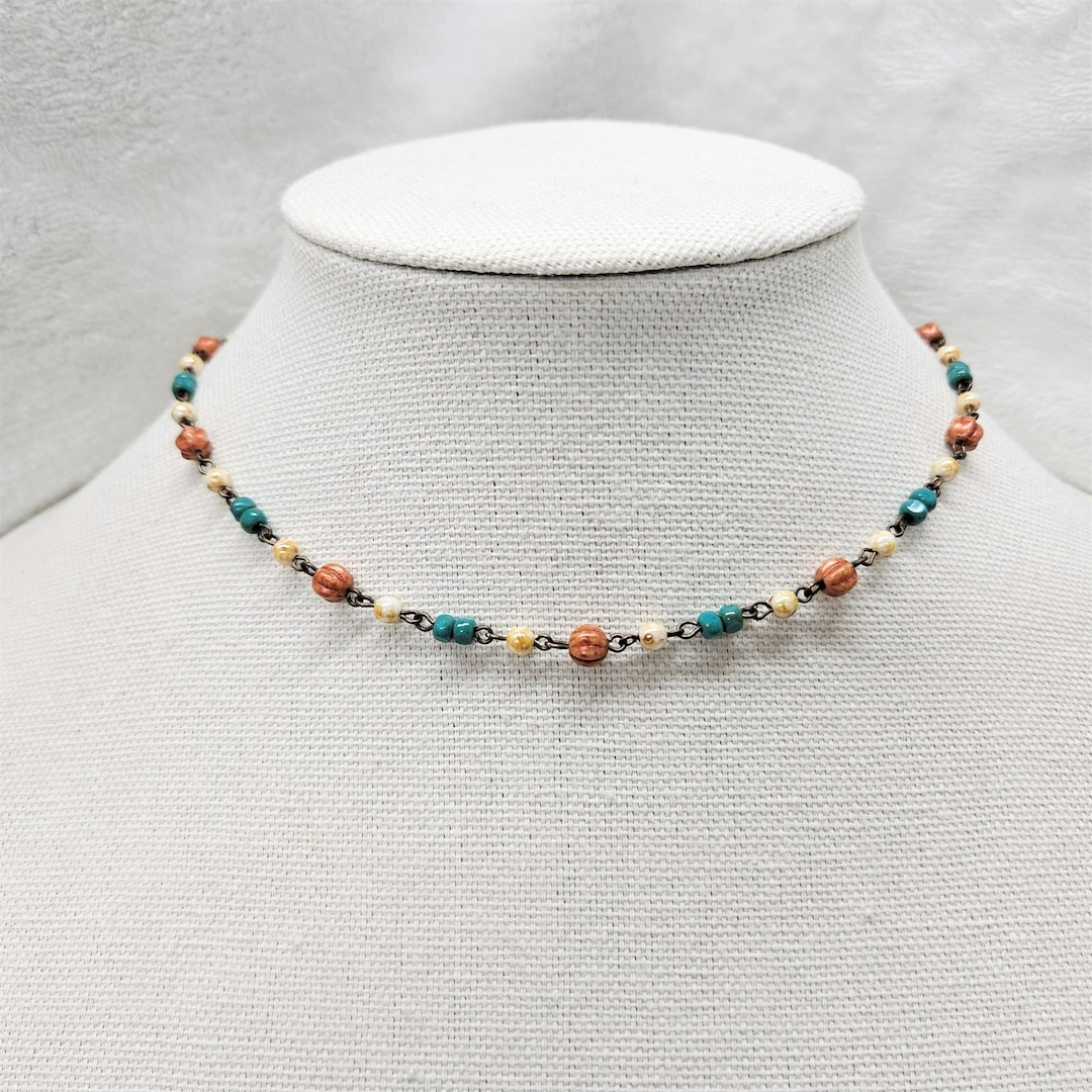 Green Clay Beaded Choker main image 0