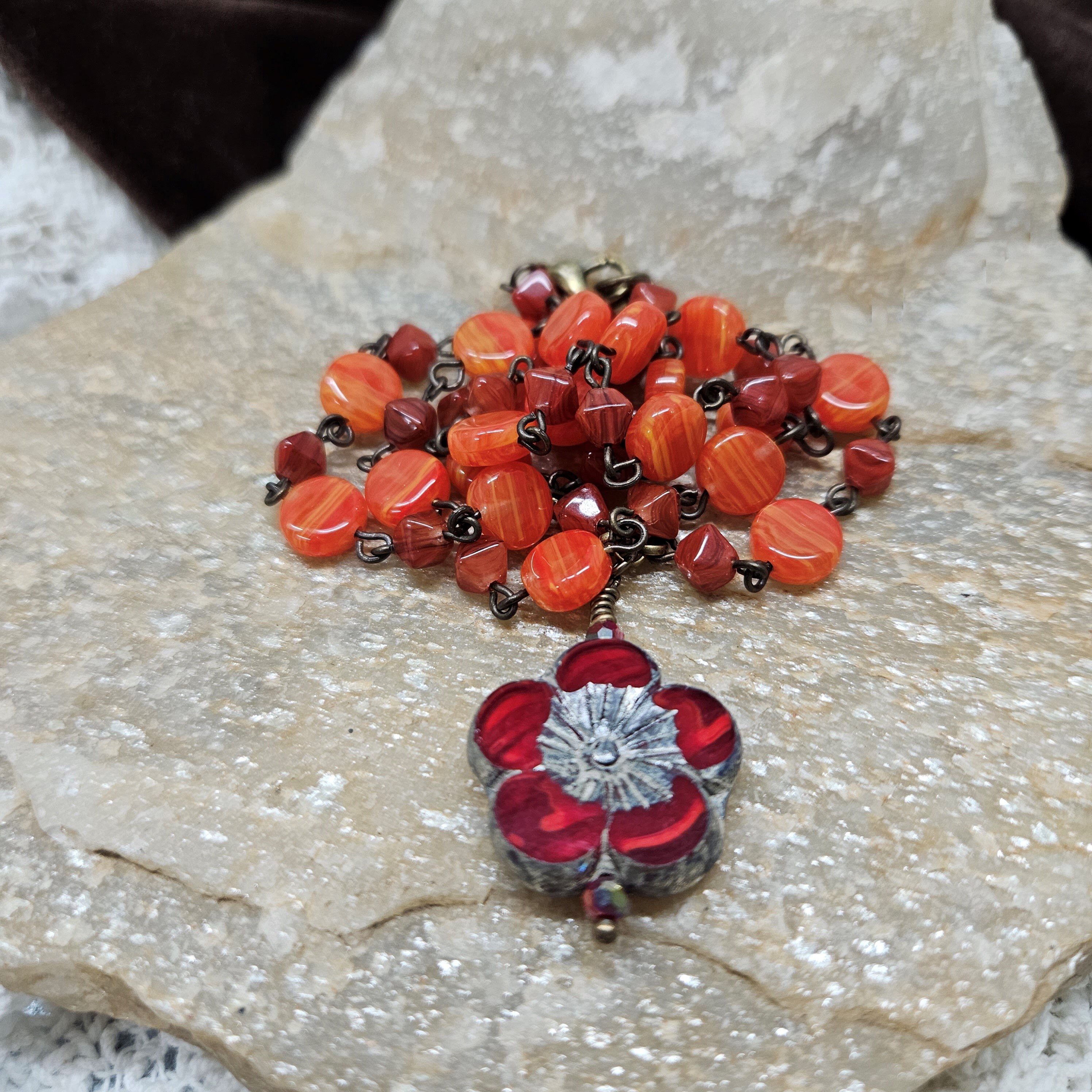 Red Flower Pendants, Hibiscus Flower Jewelry, Boho Flower Pendant, Orange Fall Colors, Czech Glass Flowers, Red Flower Beaded Necklace, Gift - Etsy Red Flower Pendants, Hibiscus Flower Jewelry, Boho Flower Pendant, Orange Fall Colors, Czech Glass Flowers, Red Flower Beaded Necklace, Gift - Etsy