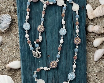Casual Summer Necklace | Pastel Beads & Silver Accents | Beaded Choker or Long Layering Necklace