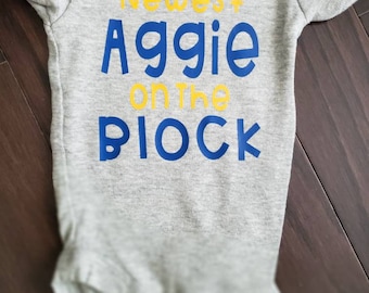 Newest Aggie on the Block T-SHIRT/ Future Aggie/Baby Aggie/Aggie baby