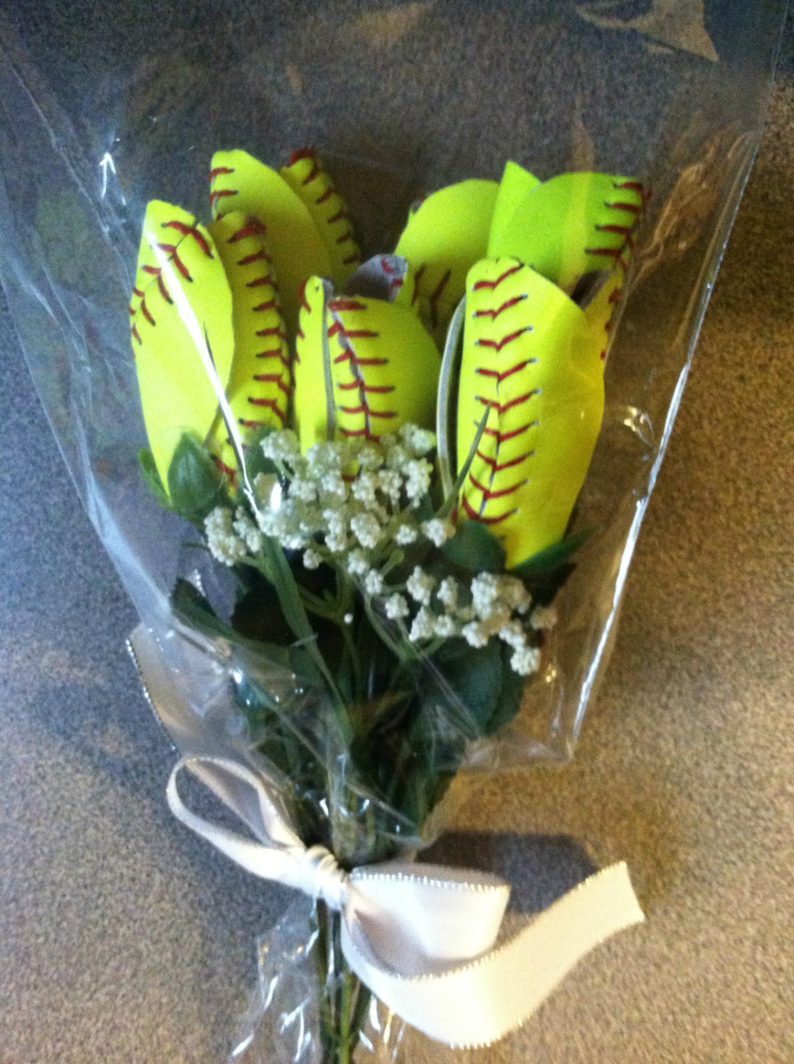 Bouquet of 6 Softball Flowers made from genuine leather Etsy