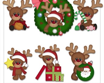 DIGITAL SCRAPBOOKING CLIPART - Reindeer Fun