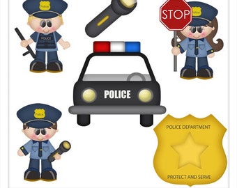 DIGITAL SCRAPBOOKING CLIPART - When I Grow Up Police