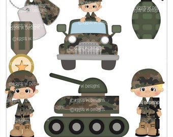 DIGITAL SCRAPBOOKING CLIPART - Military Boys