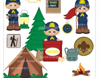 DIGITAL SCRAPBOOKING CLIPART - Scout Boys