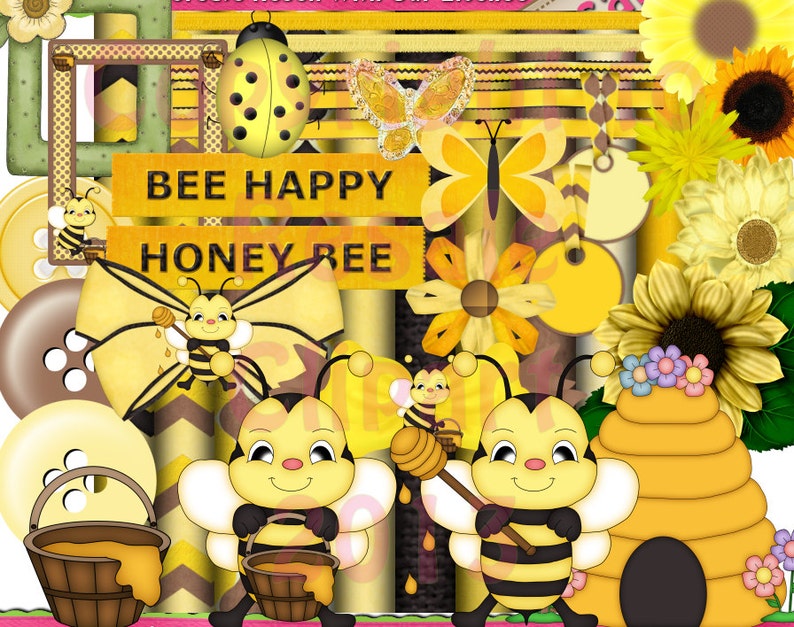 DIGITAL SCRAP KIT Honey Bee Scrap Kit | Etsy
