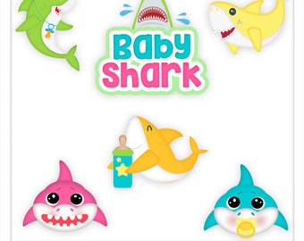 DIGITAL SCRAPBOOKING CLIPART - Baby Shark