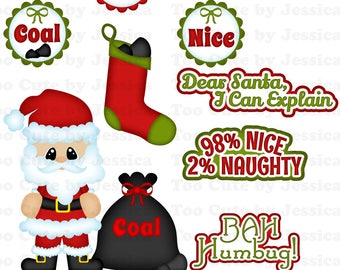 Cutting File/Paper Piecing Download - Naughty or Nice