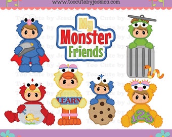 Cutting File/Paper Piecing Download - Monster Friends