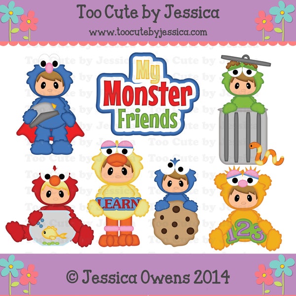 Cutting File/Paper Piecing Download - Monster Friends